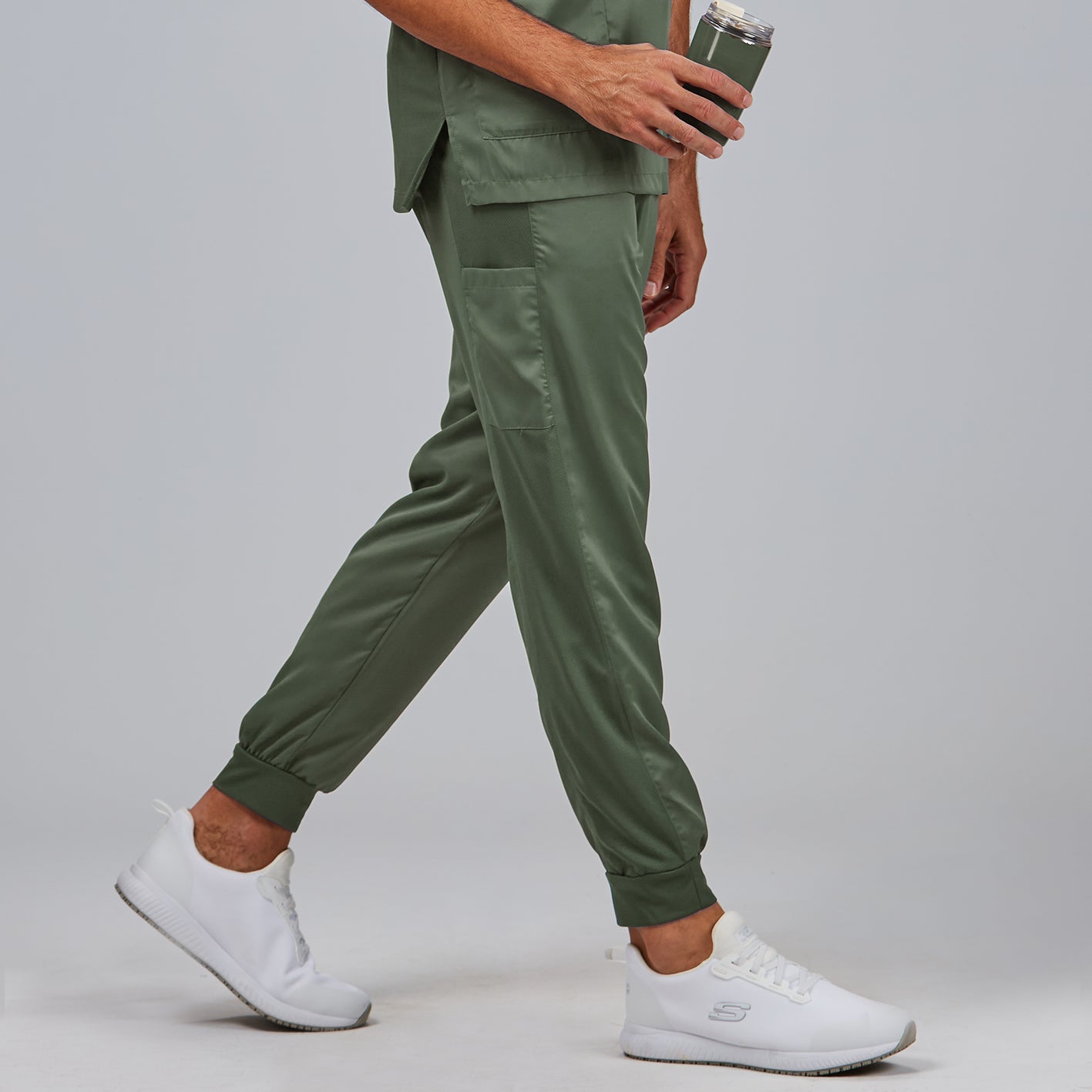 Gary's Pants pantalon jogger unisexe vert kaki peach