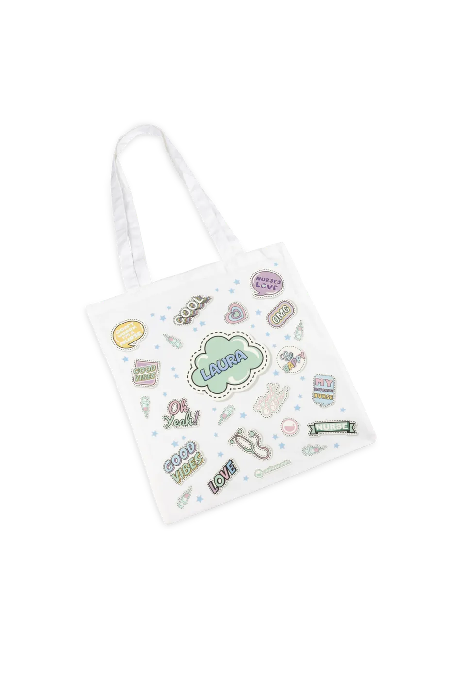 Enfermania Stickers Collection tote bag blanc personnalisable coton