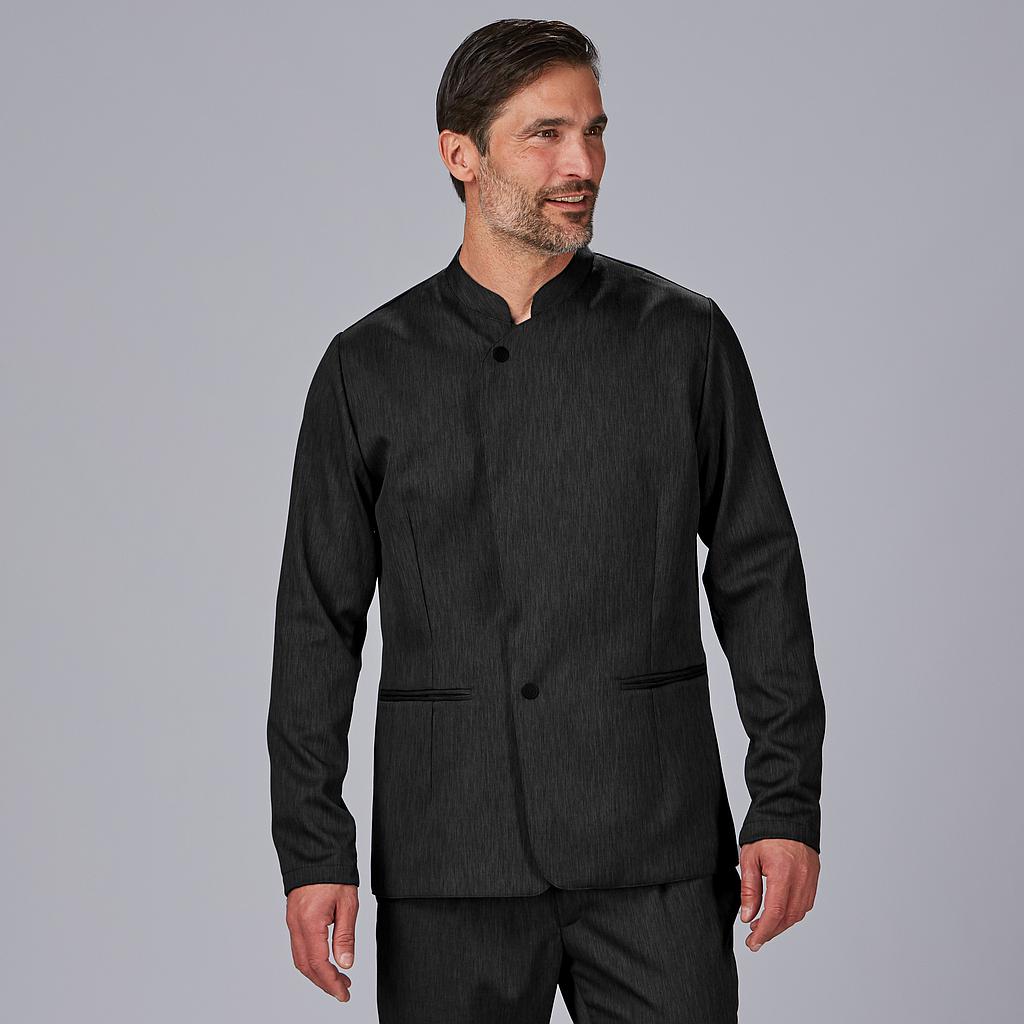 GARY'S Salazar veste travail homme col mao twill noir