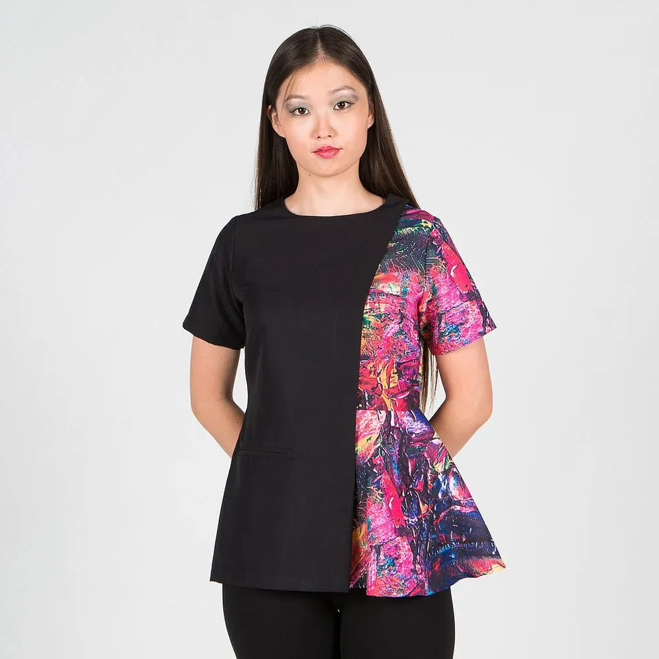 GARY'S Blouses Amarilis tunique femme noire S imprimé