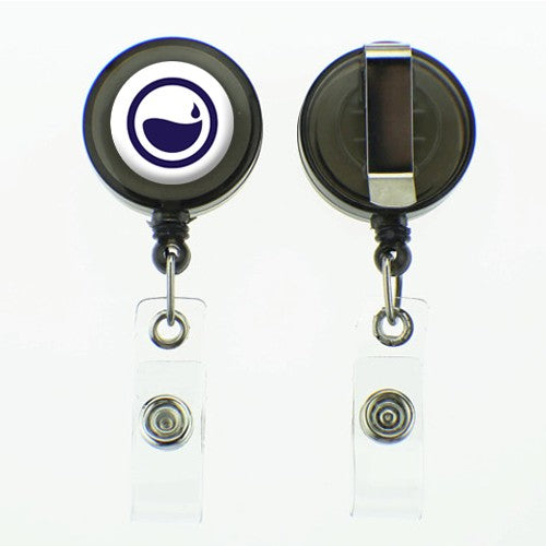 Enfermania Accesorios enrouleur badge rond translucide bleu