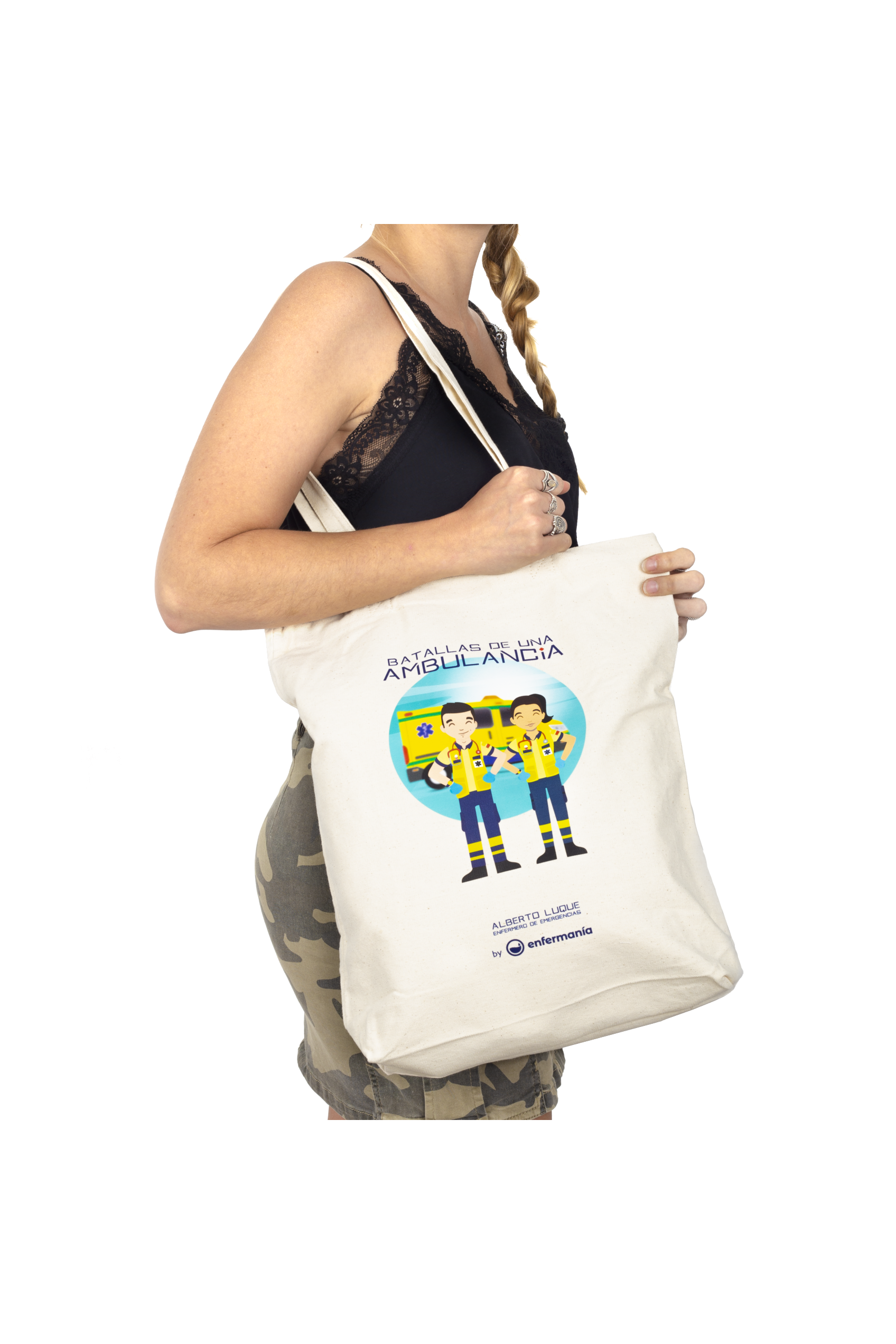 Enfermania Tote Bag Batallas Ambulancia Coton Écru