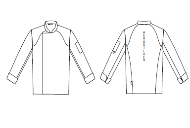 Gary's Velasco Veste cuisine unisexe turquoise croisée Aerosilver