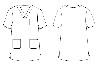 GARY'S blouse médicale blanche M col V unisexe