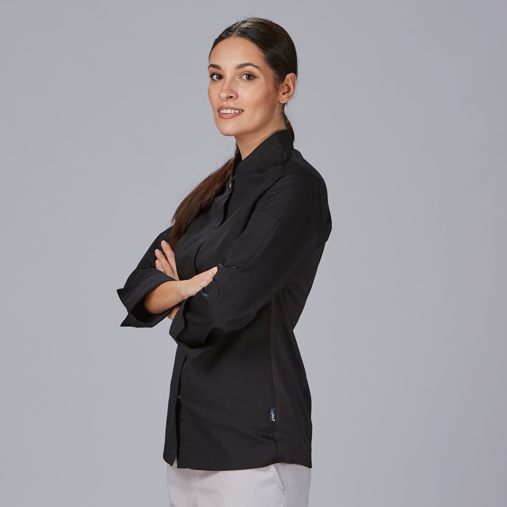 Gary's Varela veste cuisine femme noire manches longues
