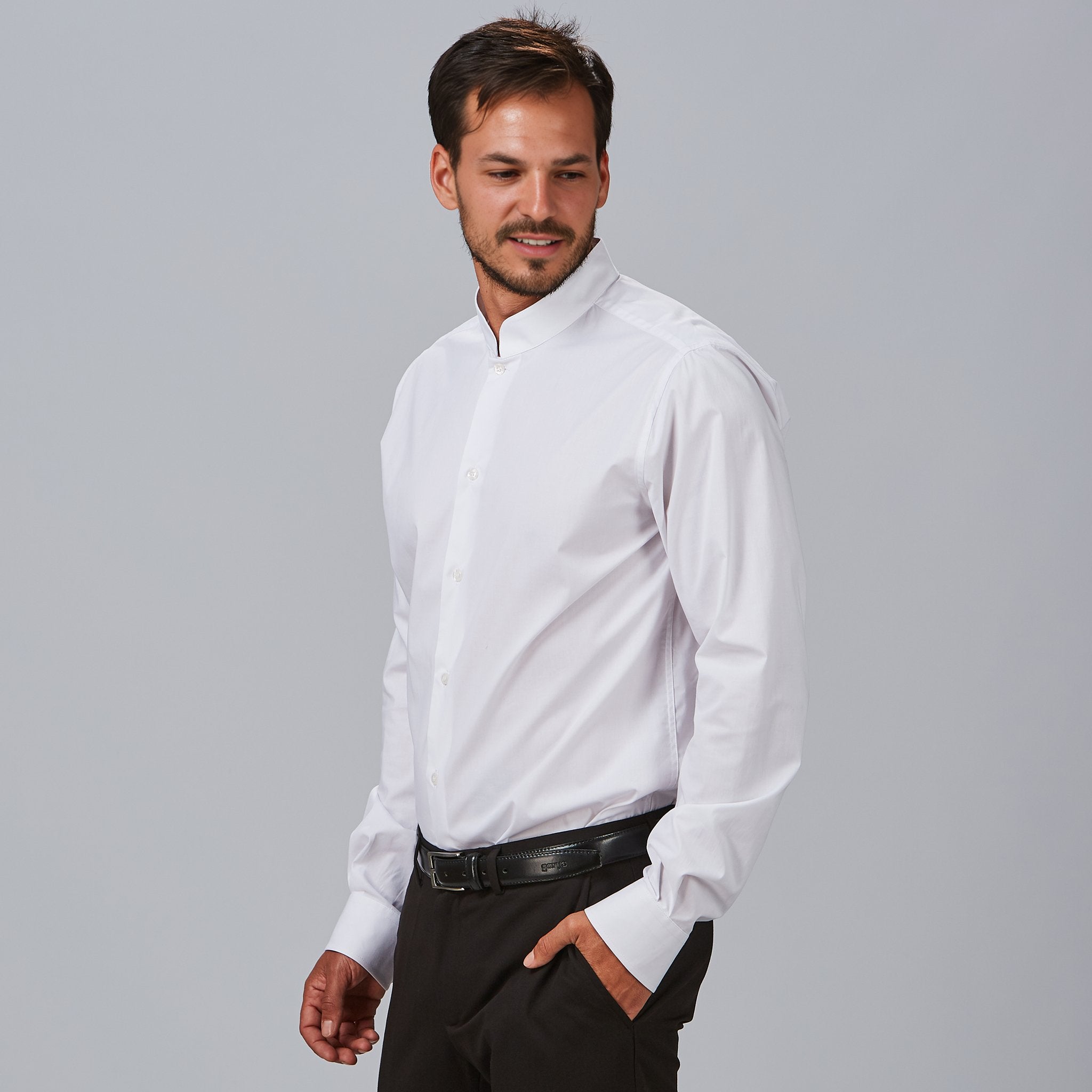 Gary's Shirts 260005 chemise homme Mao noire slim