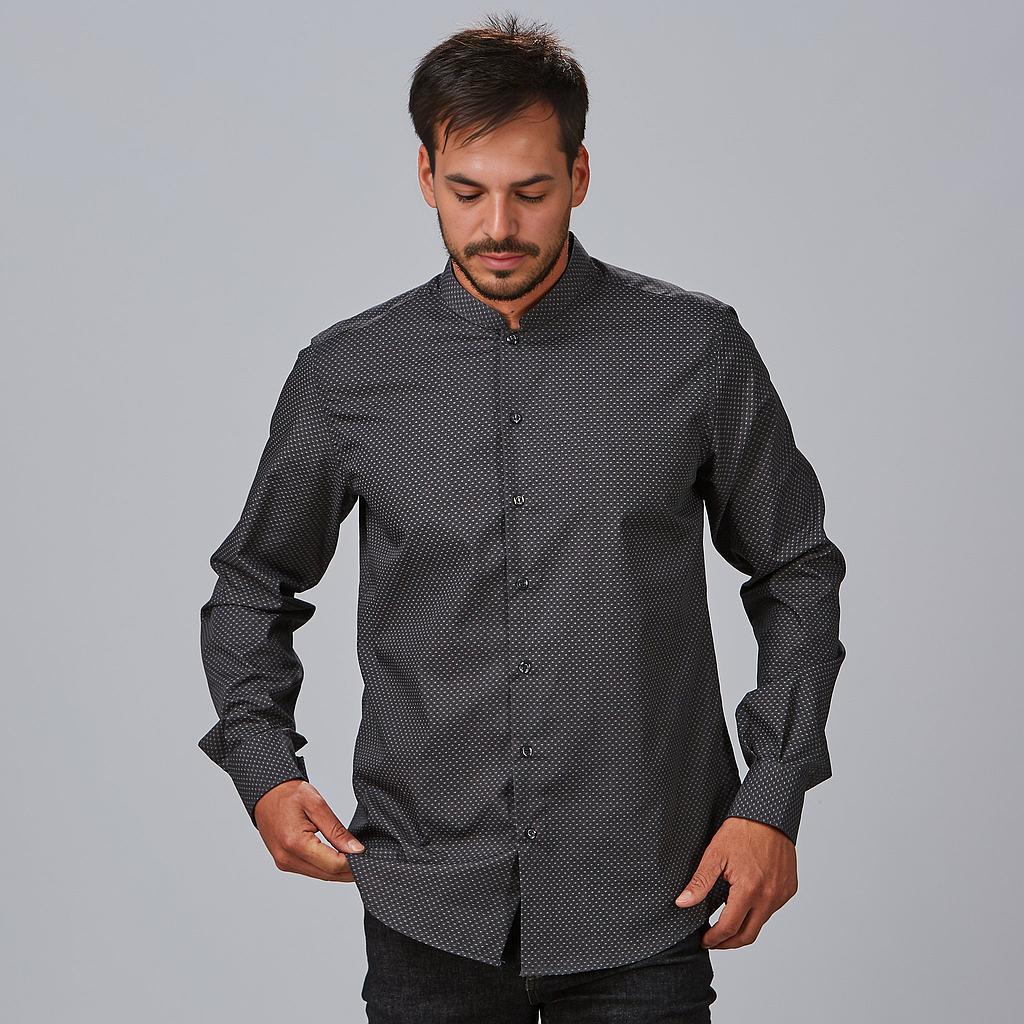 Gary's Leone chemise homme slim gris marengo manches longues