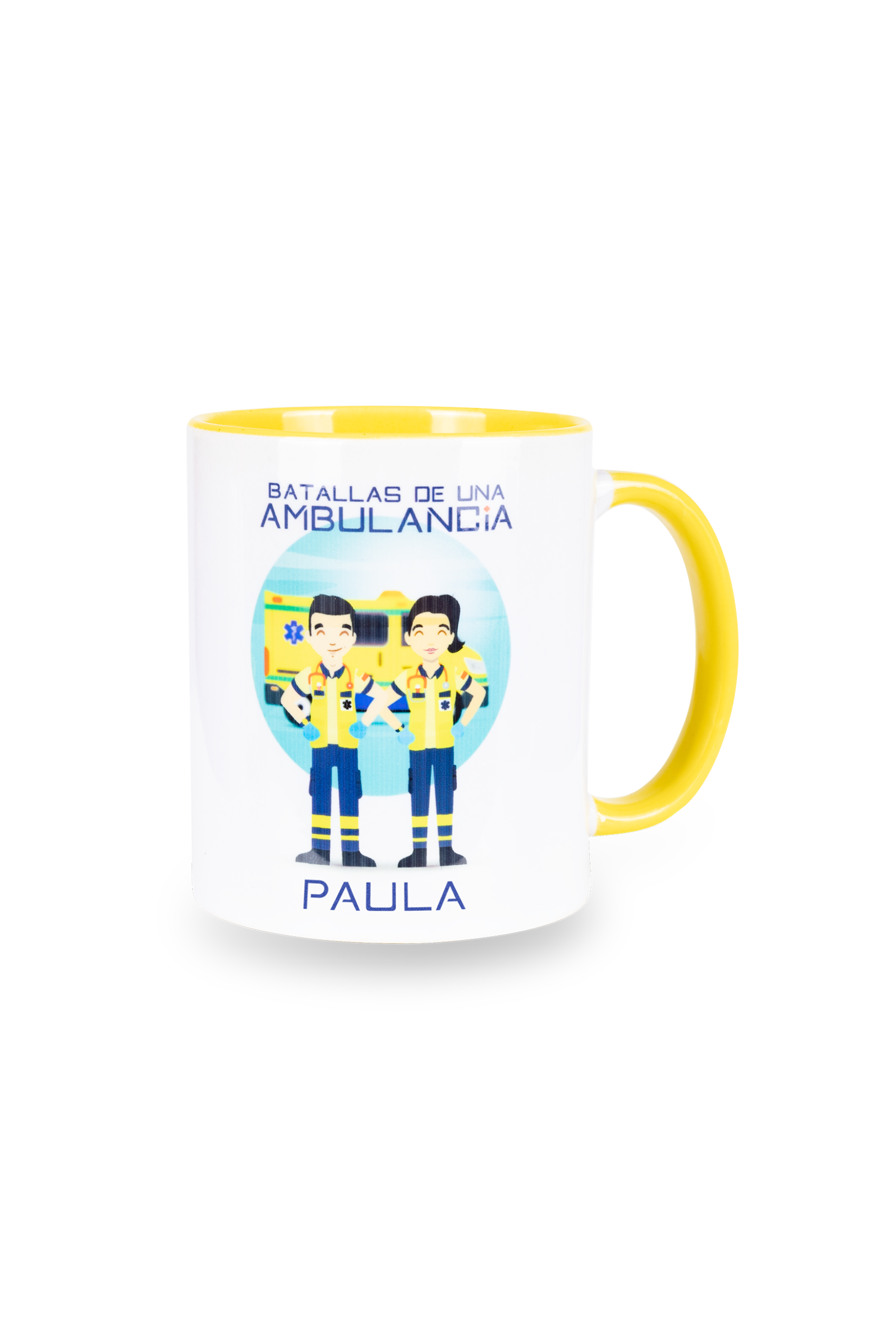 Enfermania Batallas Ambulancia mug céramique jaune 350 ml