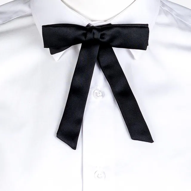GARY'S nœud papillon satin noir attache clip