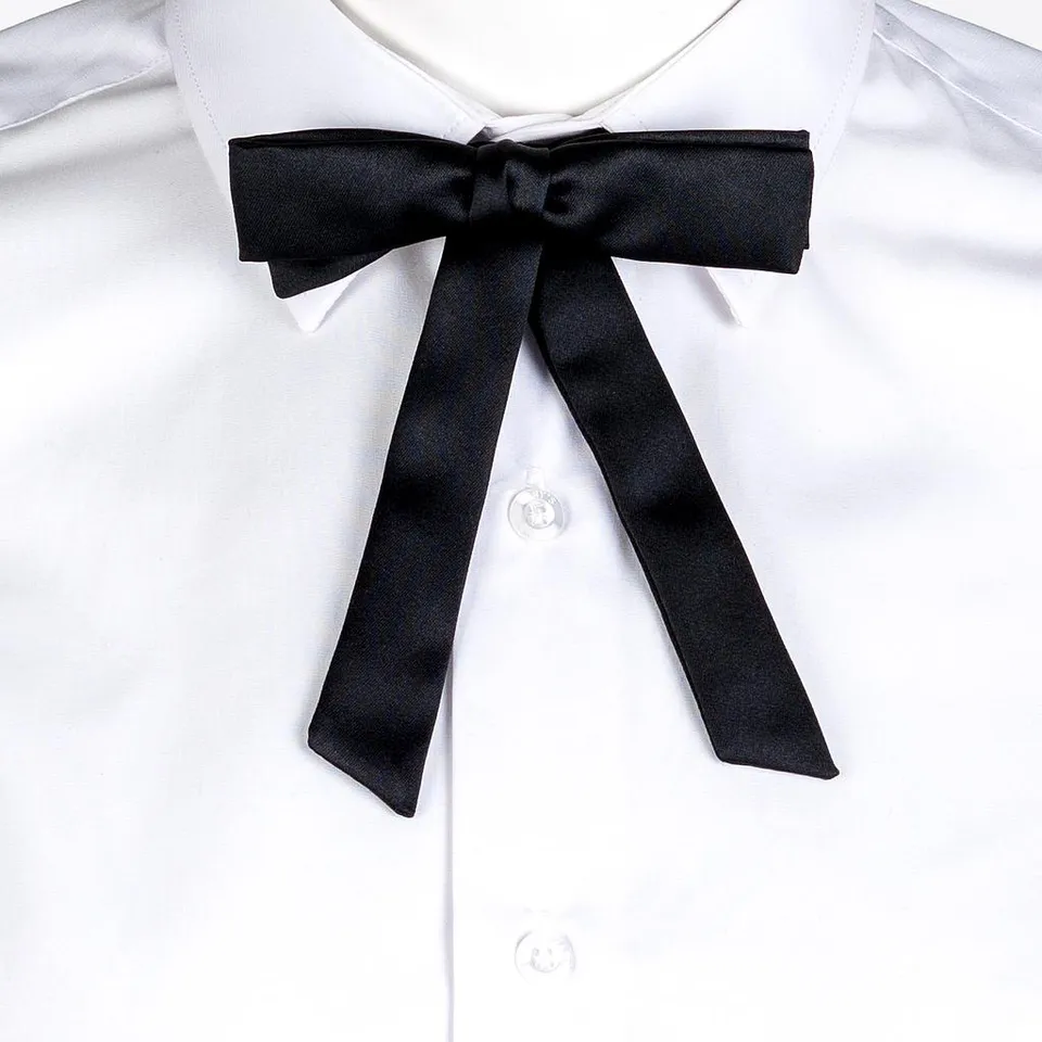 GARY'S nœud papillon satin noir attache clip