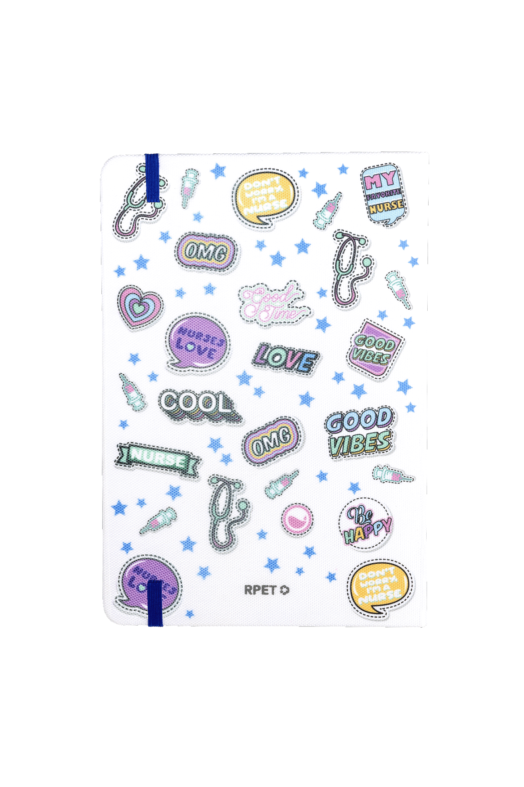Enfermania Stickers carnet A5 bleu personnalisable