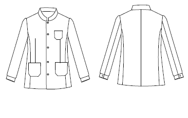 GARY'S veste homme col mao rayure diplomatique cuisine