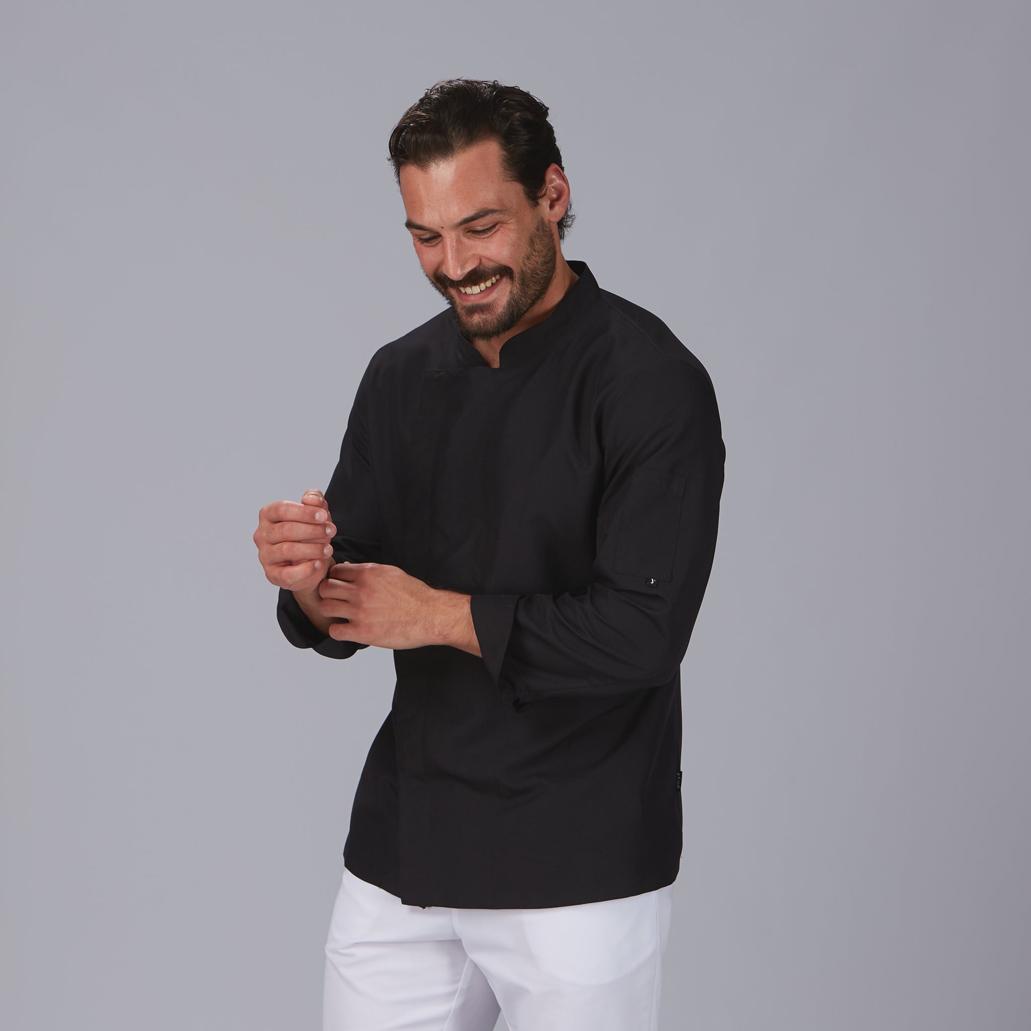 GARY'S Vidal veste cuisine homme noire manches longues