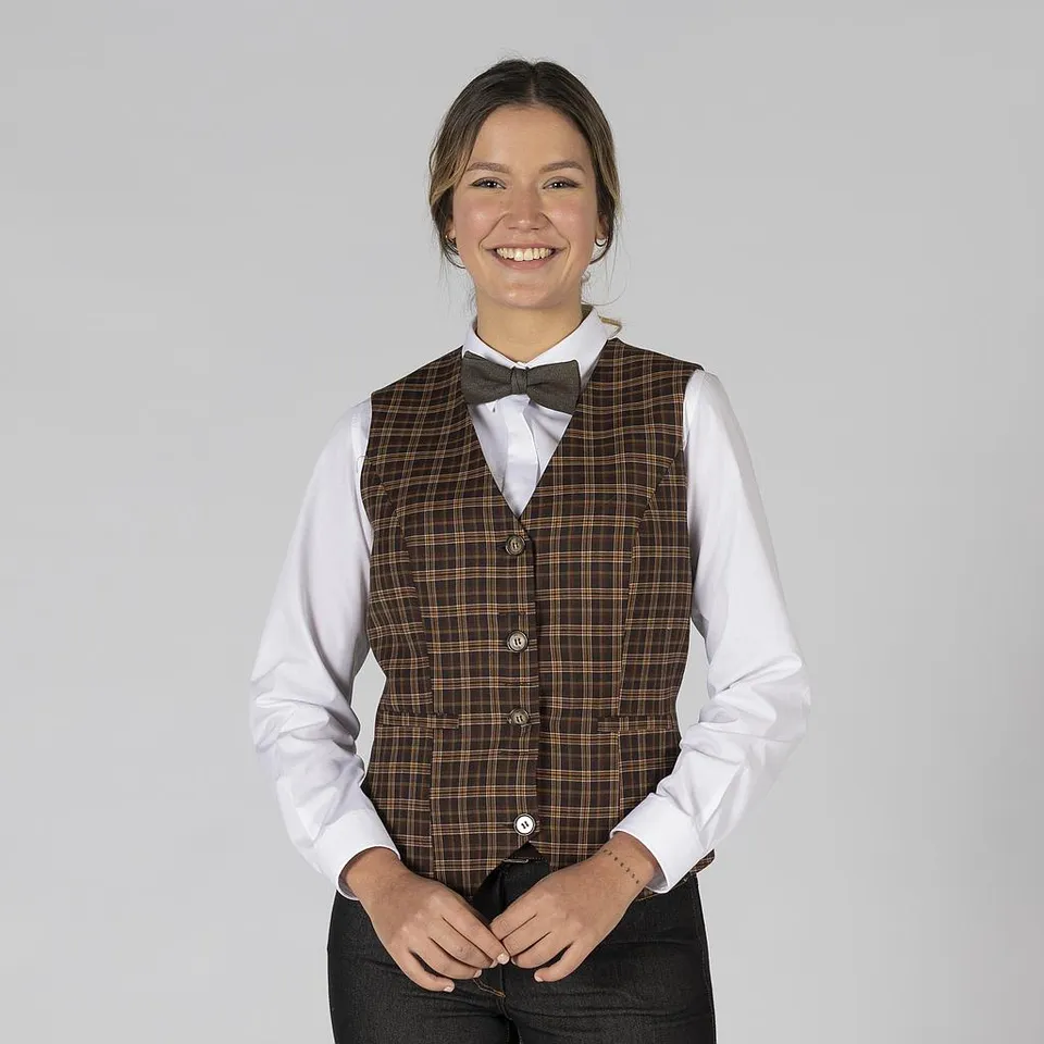 GARY'S Welsh gilet femme tailleur marron laine