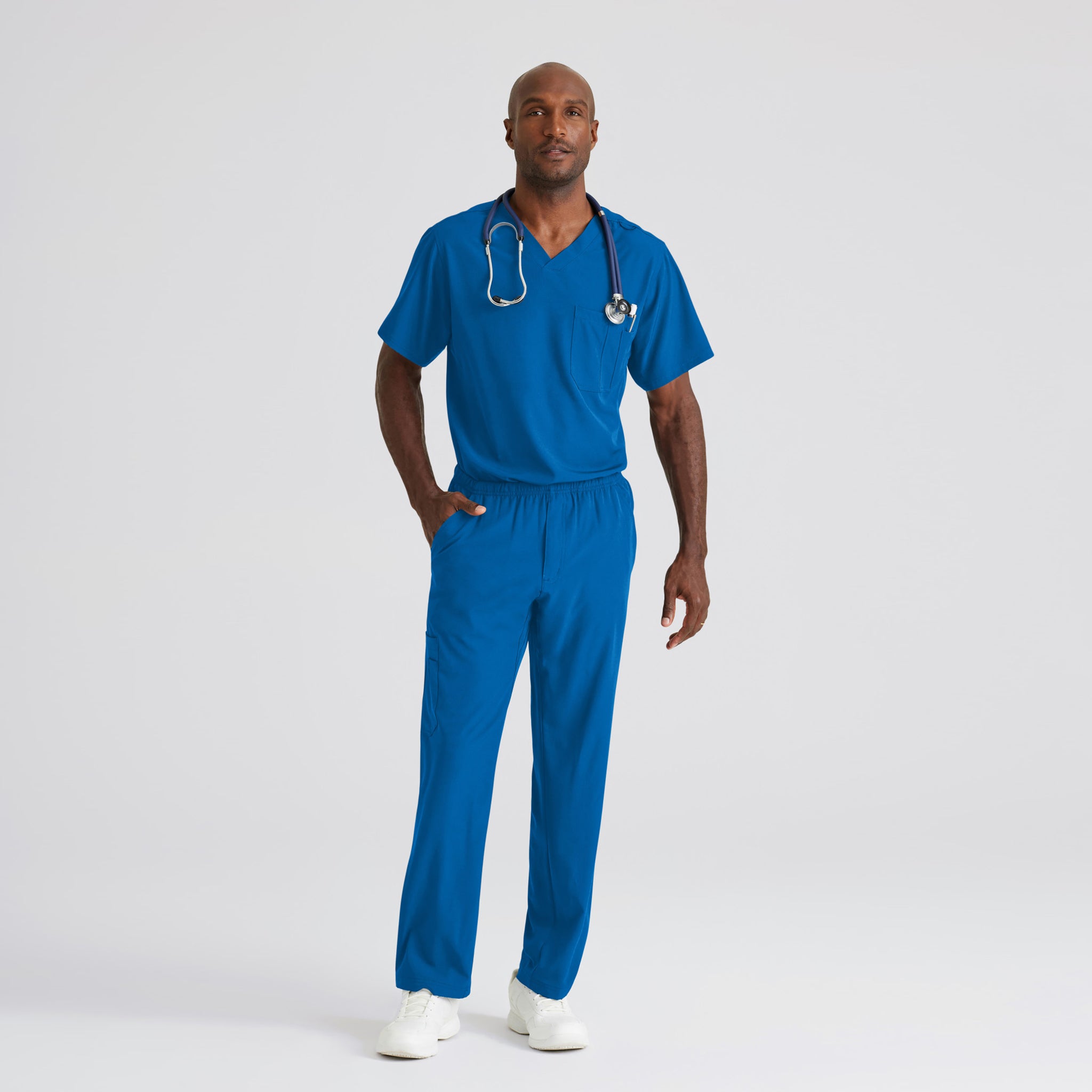 Gary's Structure Top Barco tunique médicale bleu royal stretch