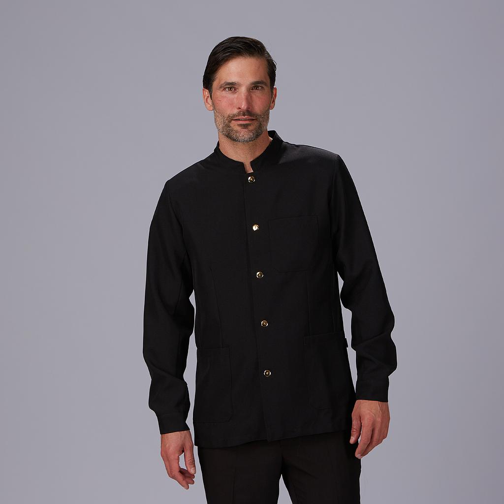 GARY'S Jackets veste homme col mao noire boutons dorés