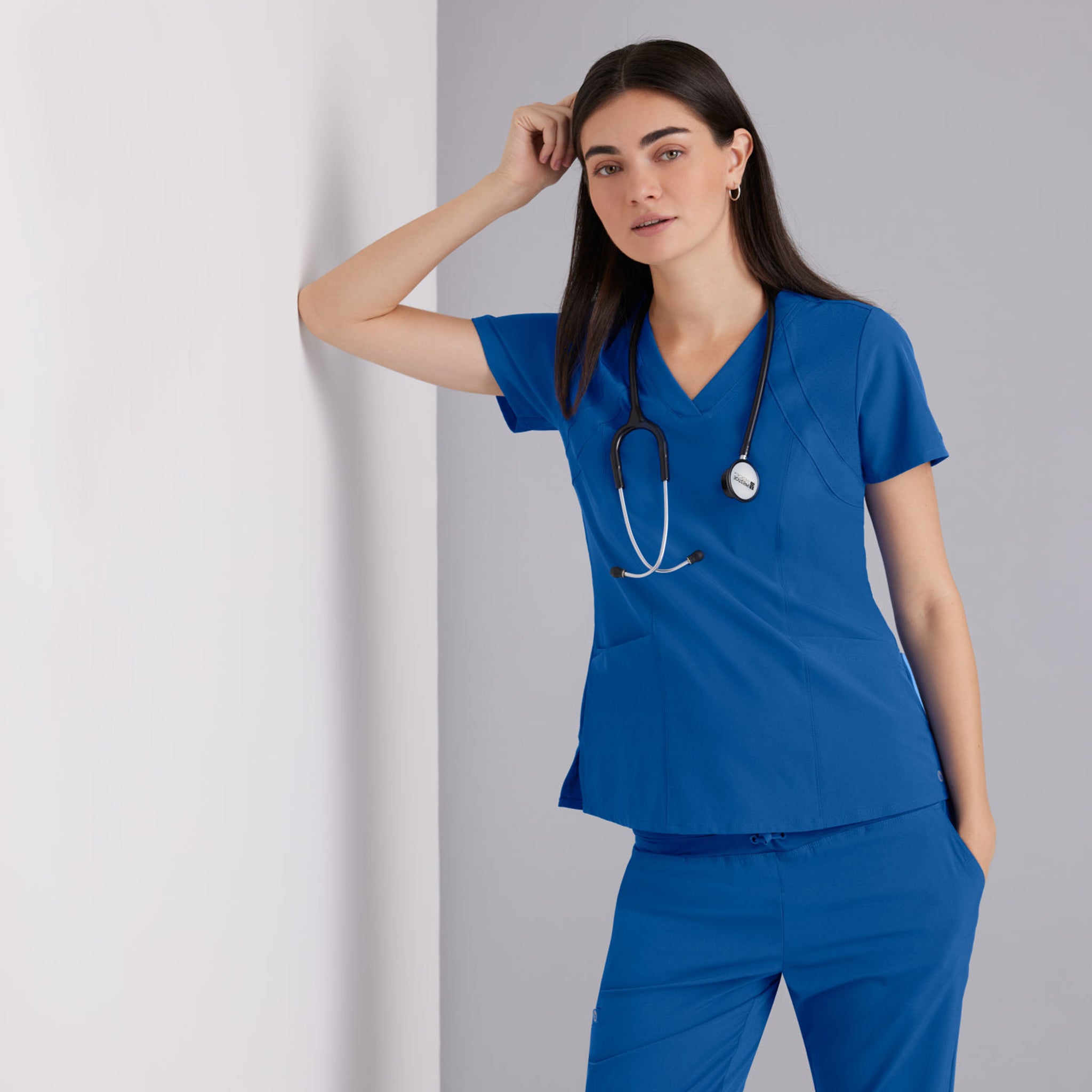 Gary's Blouses Racer Top Barco tunique médicale royal
