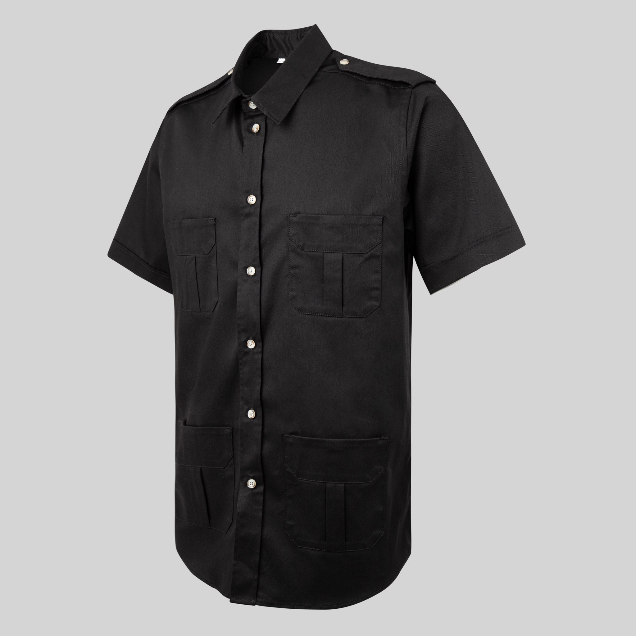 Gary's Aciron Chemise Unisexe Noir Chemise Travail 4 Poches