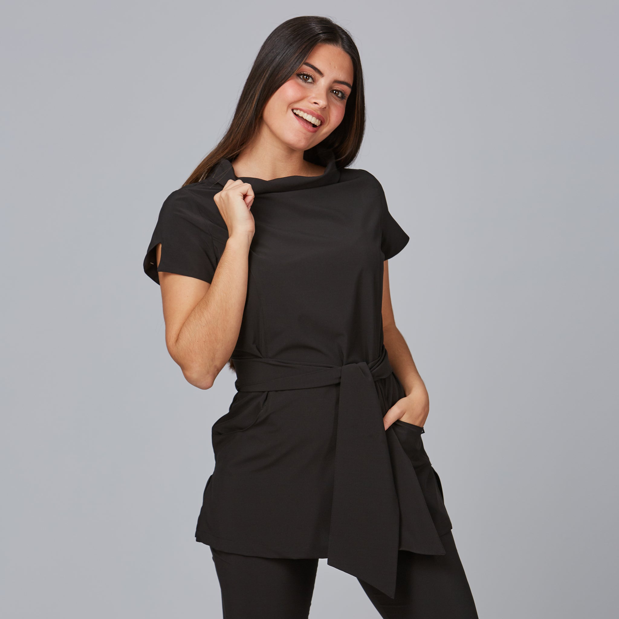 Gary's Saona blouse femme noir XS stretch col bateau