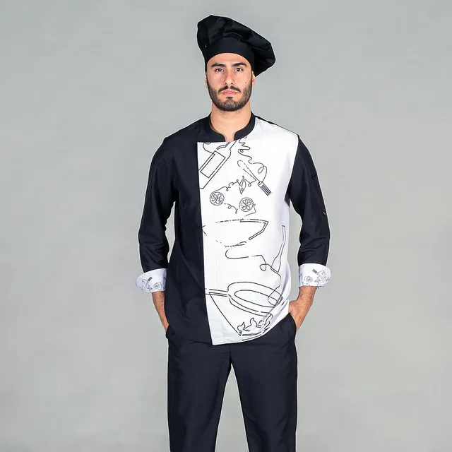 Gary's Torres veste cuisine unisexe noire polyester