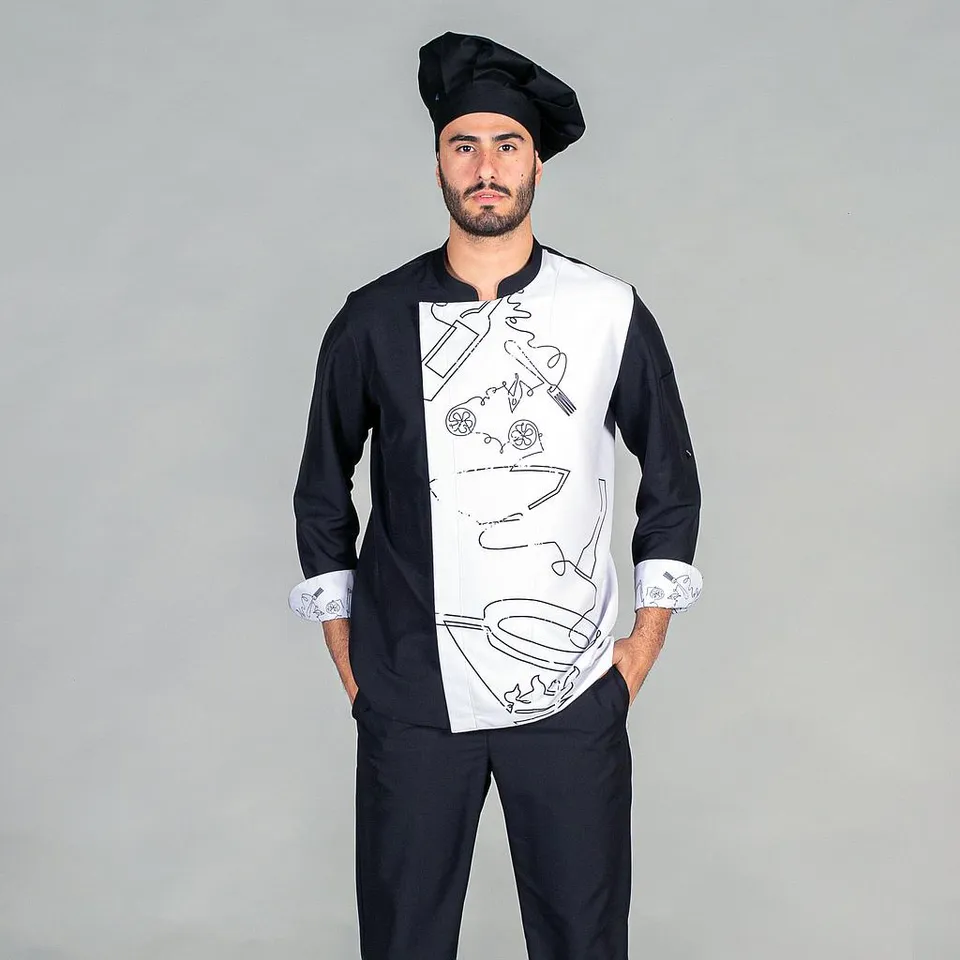 Gary's Torres veste cuisine unisexe noire polyester