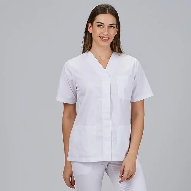 Gary's Blouses blouse médicale femme blanche manches courtes