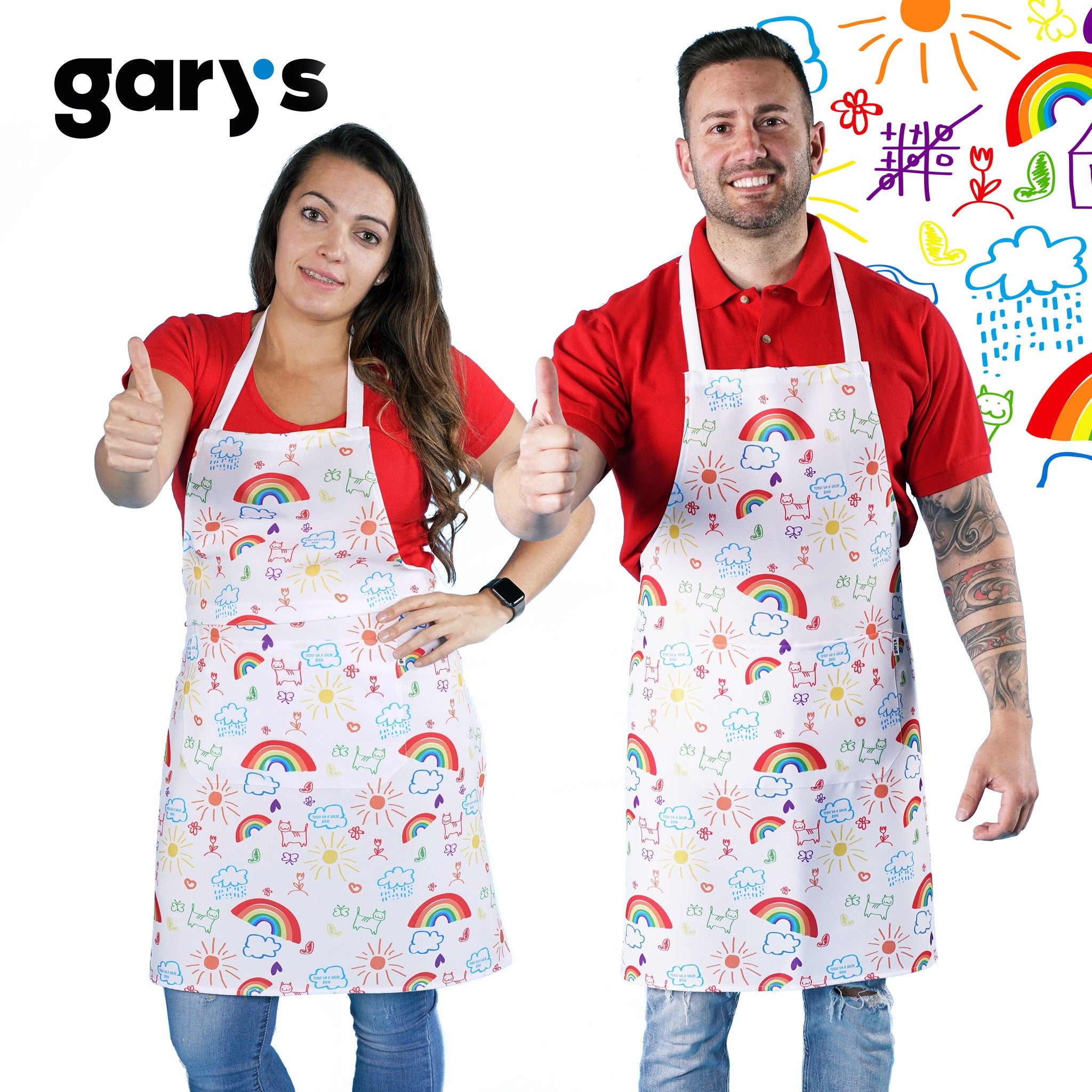 Gary's Todo Va A Salir Bien tablier cuisine Arcoiris poche