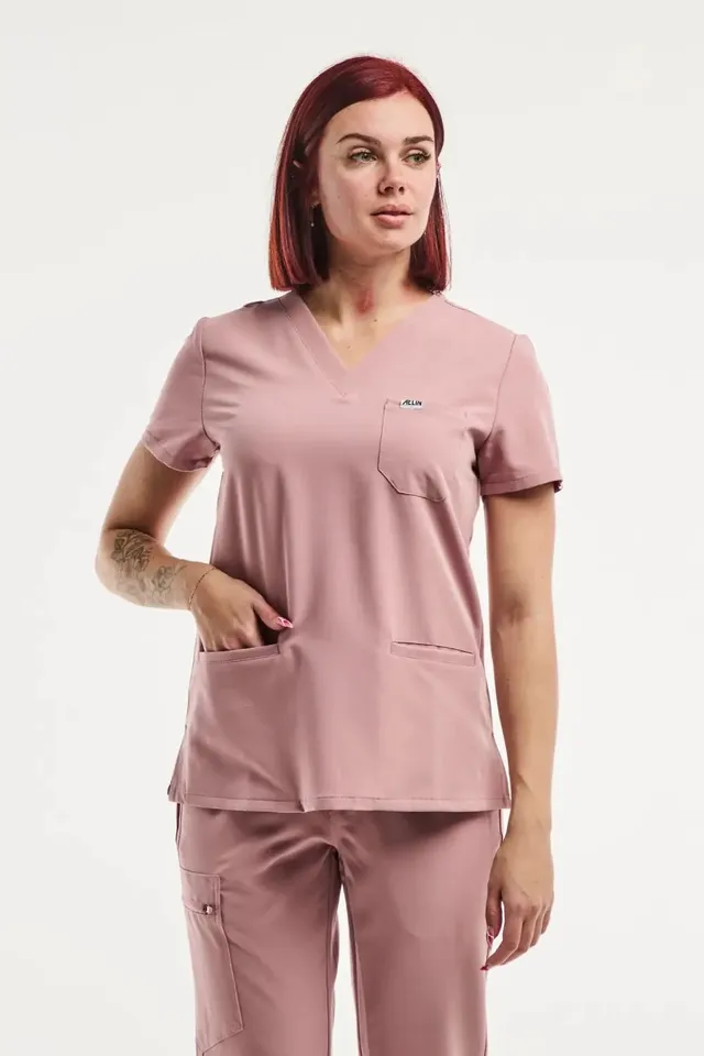 Aelin Paris tunique médicale femme rose stretch poches