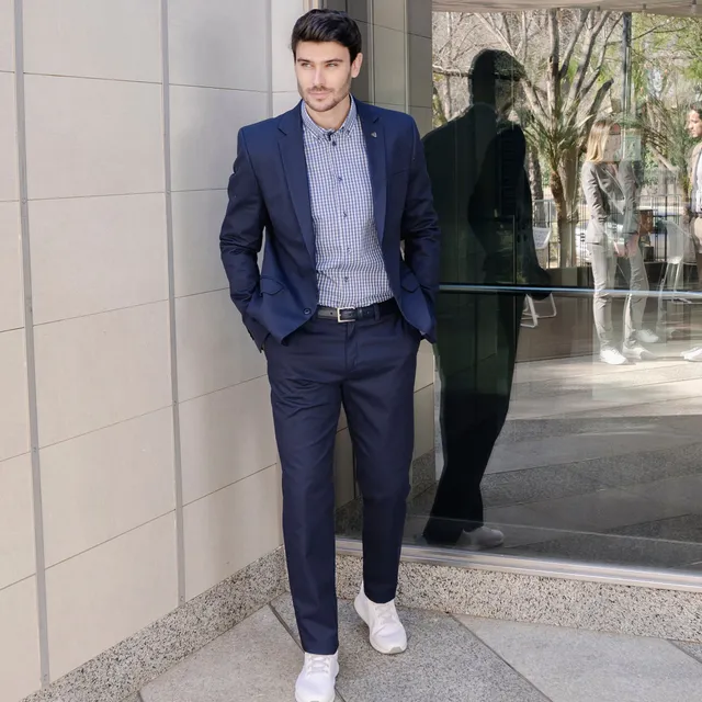 Gary's Meeting Pantalon chino homme marine stretch