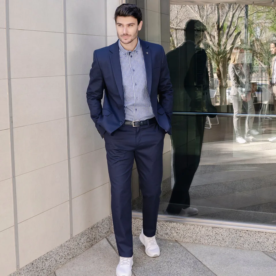 Gary's Meeting Pantalon chino homme marine stretch
