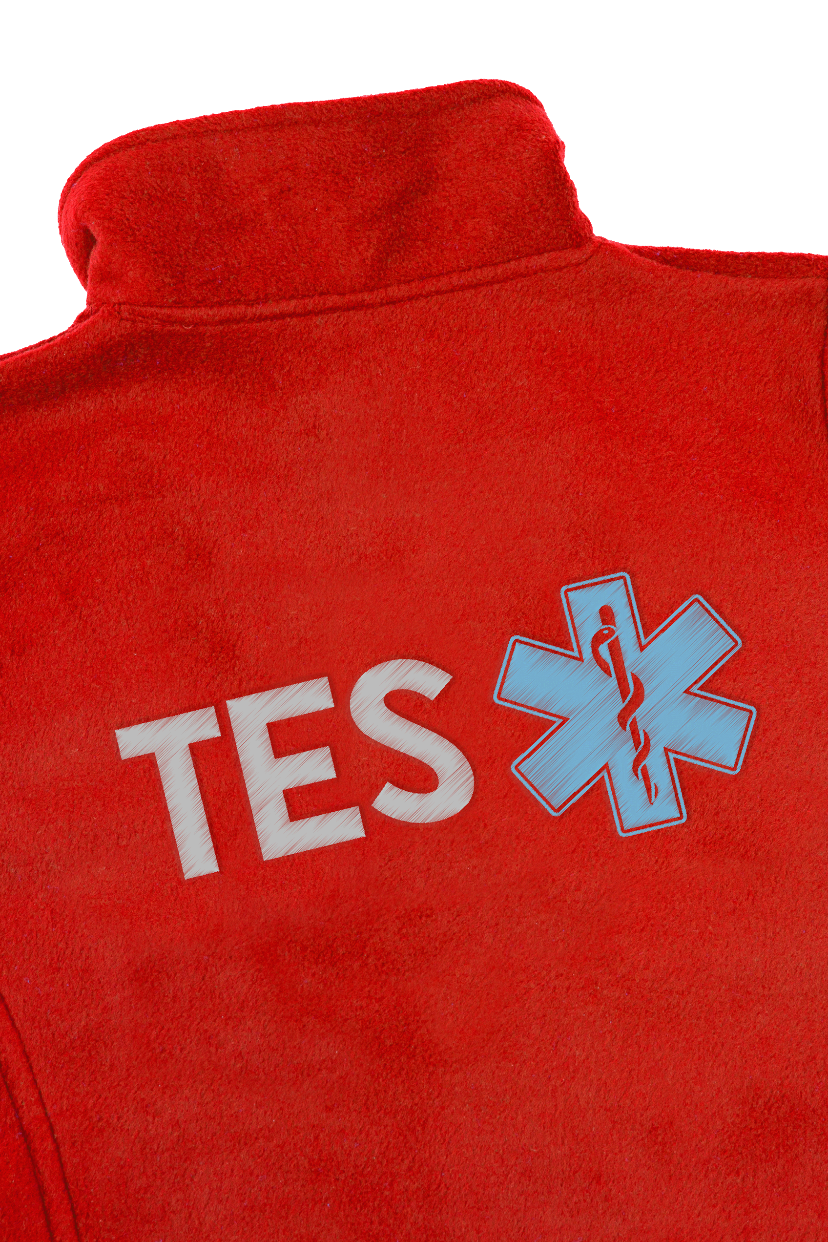 Enfermania Ropa T.E.S veste polaire homme rouge personnalisé