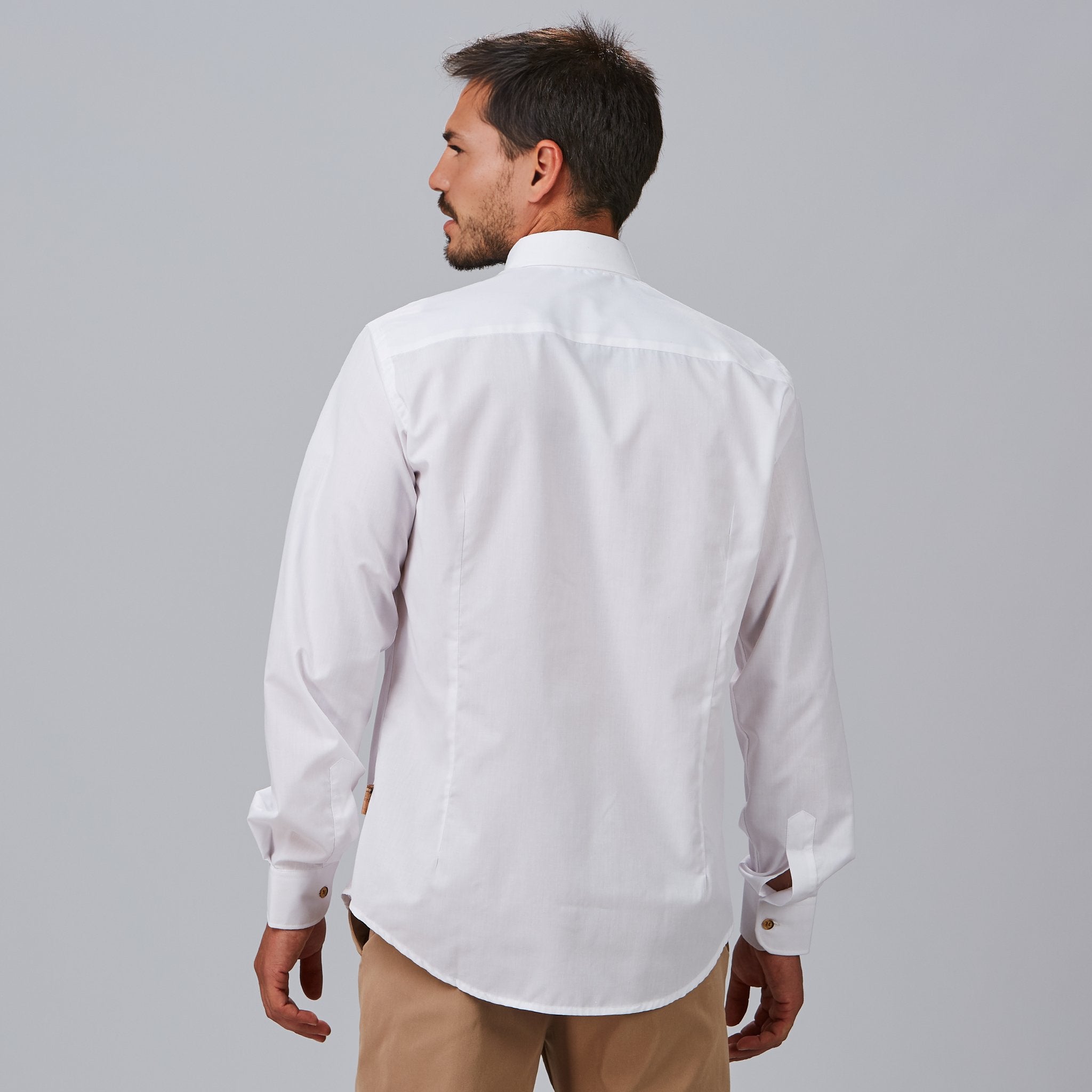 GARY'S Eliseo Slim Fit chemise homme blanc recyclé
