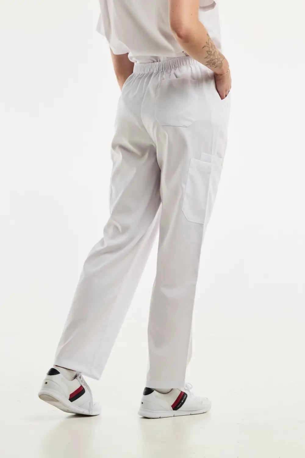 Aelin EMMA pantalon médical femme blanc stretch