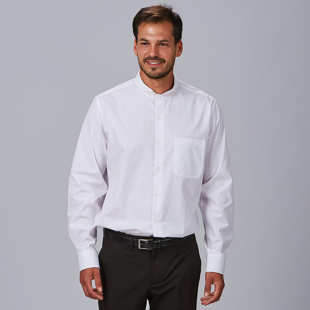 Gary's Shirts chemise homme col mao noire manches longues
