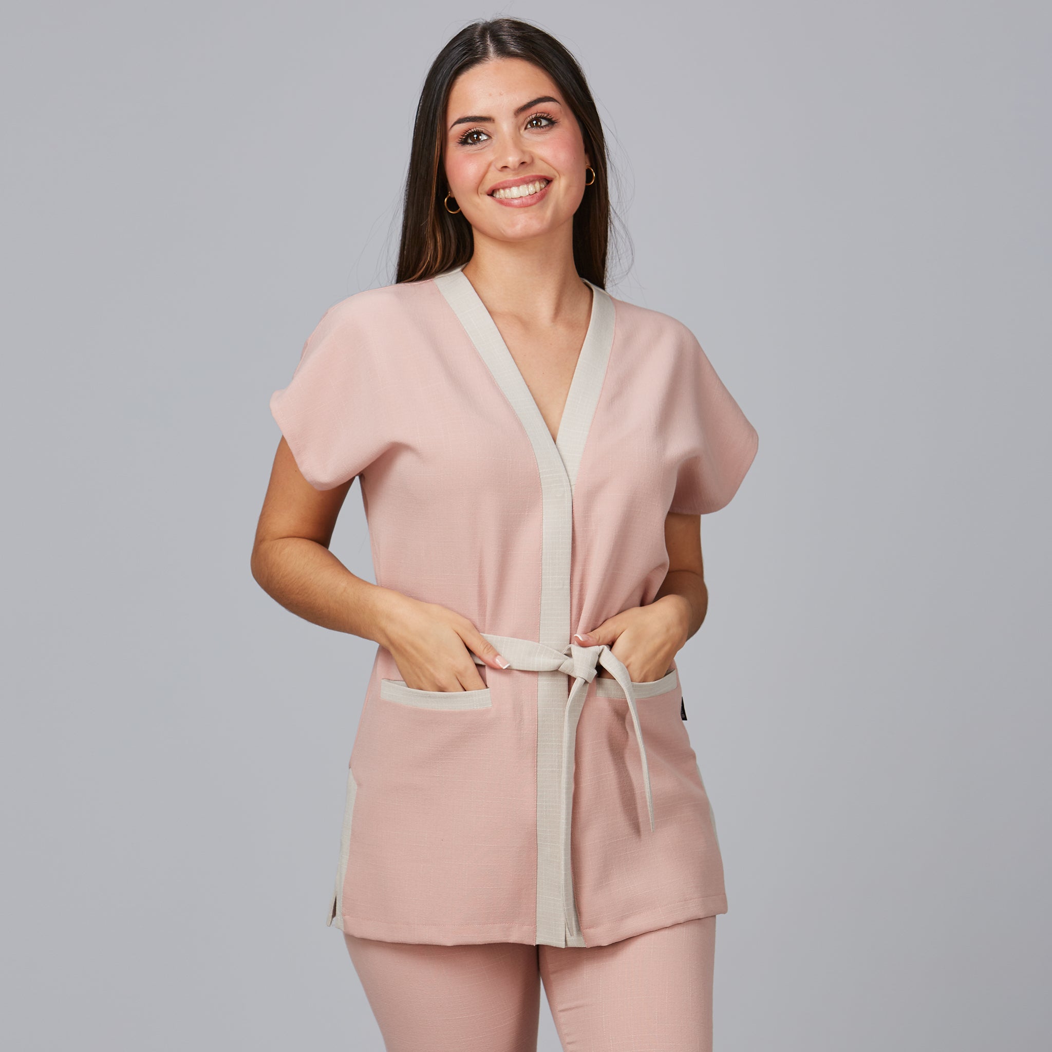 Gary's Loto blouse femme noire col V effet lin