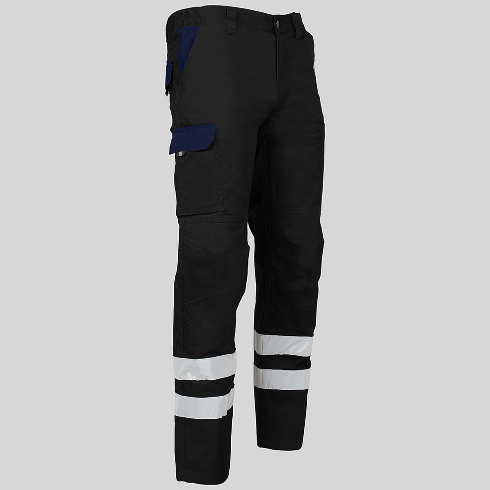 Gary's Pants Arce pantalon unisexe noir/marine bandes