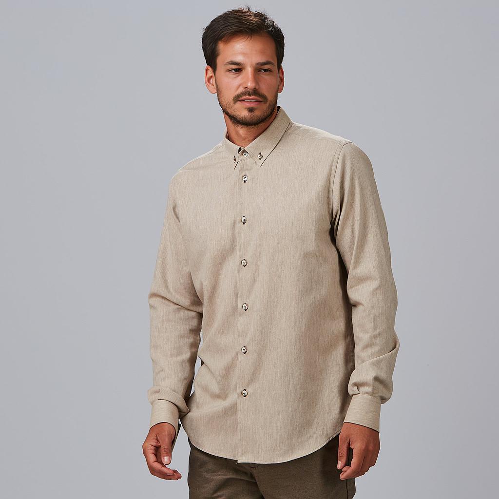 Gary's Giacomo Chemise Homme Slim Sable Manche Longue