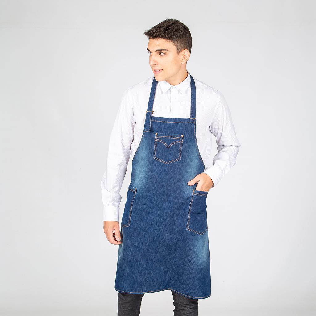 Gary's tablier à bavette denim indigo 80x82 cm