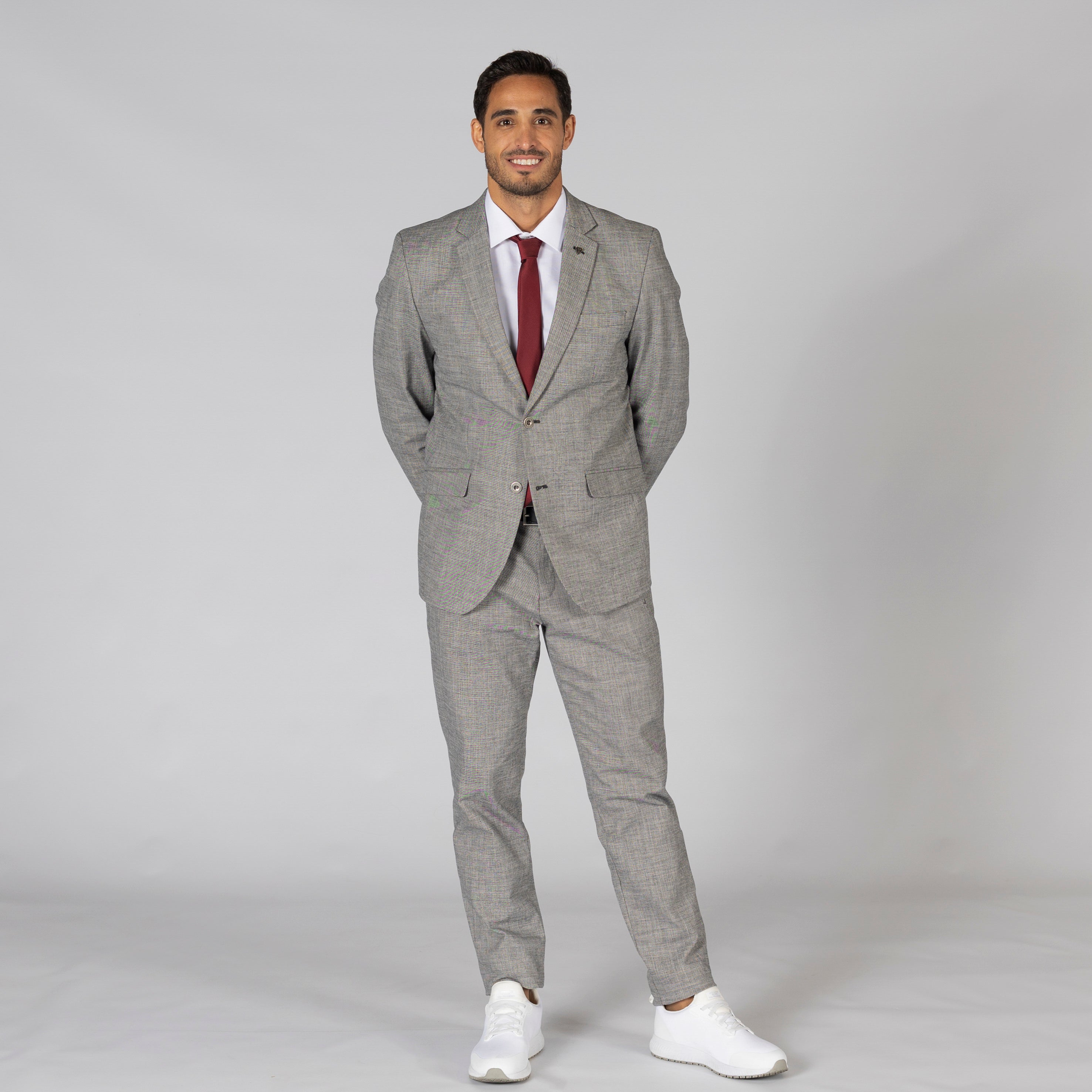 Gary's Cheviot Pantalon Chino Homme Gris Stretch