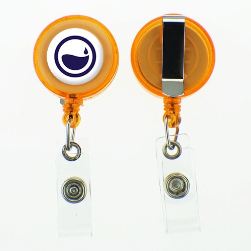 Enfermania Accesorios enrouleur badge rond translucide bleu
