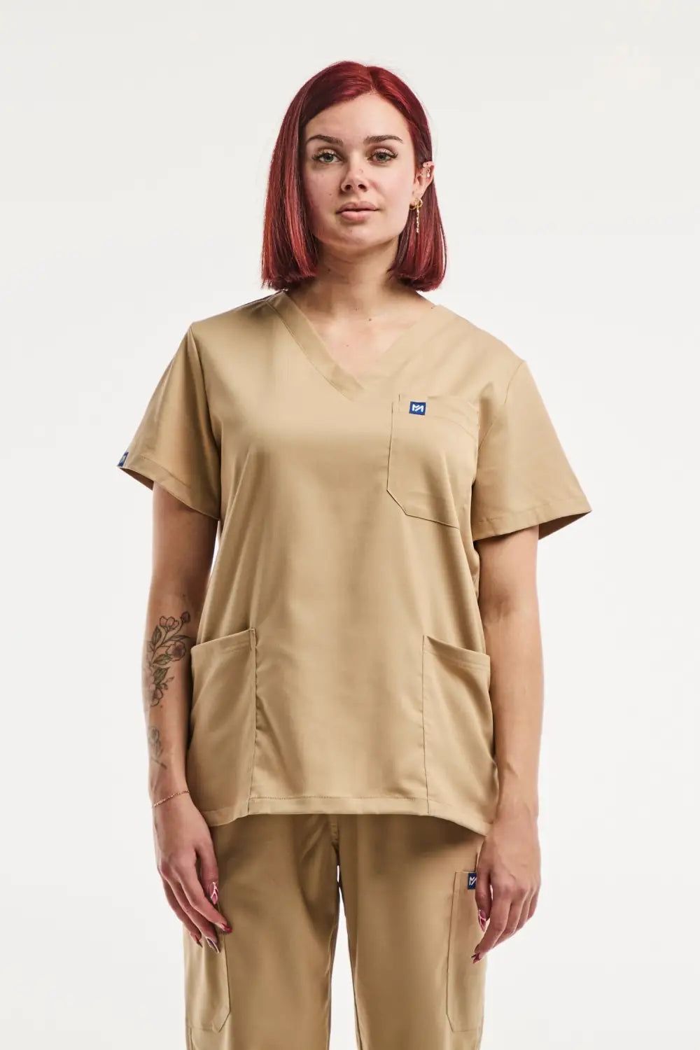 Aelin EMMA Tenue médicale femme beige clair stretch
