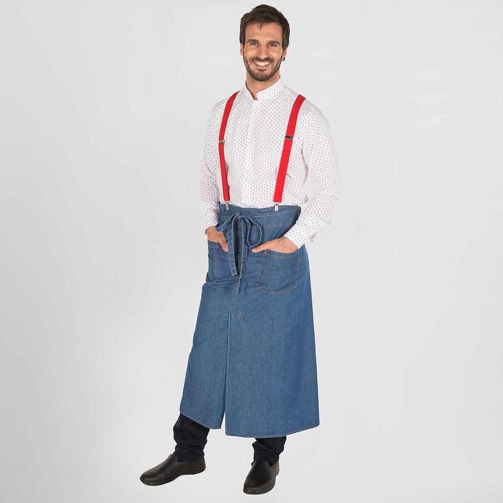 Gary's Aprons tablier court jean délavé 90x105 2 poches