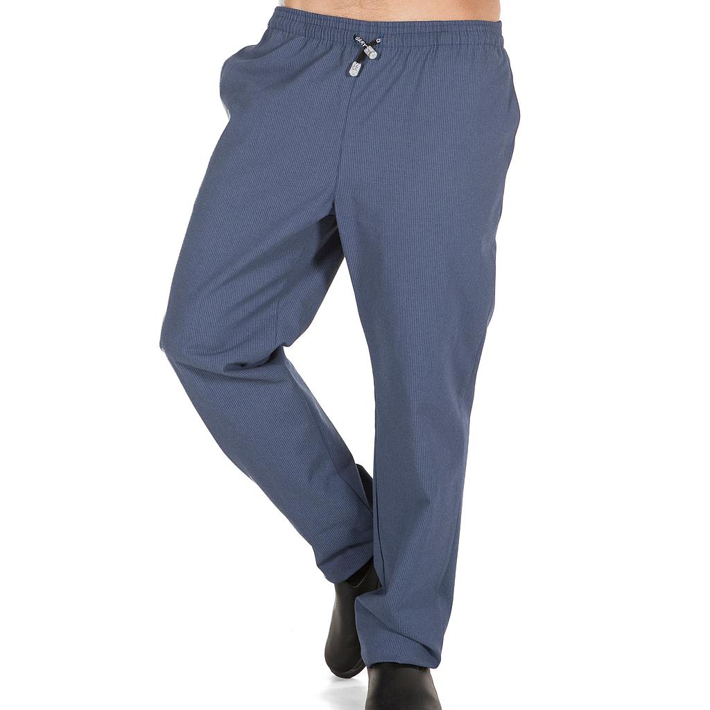 GARY'S Loneta pantalon cuisinier toile bleue taille élastiquée