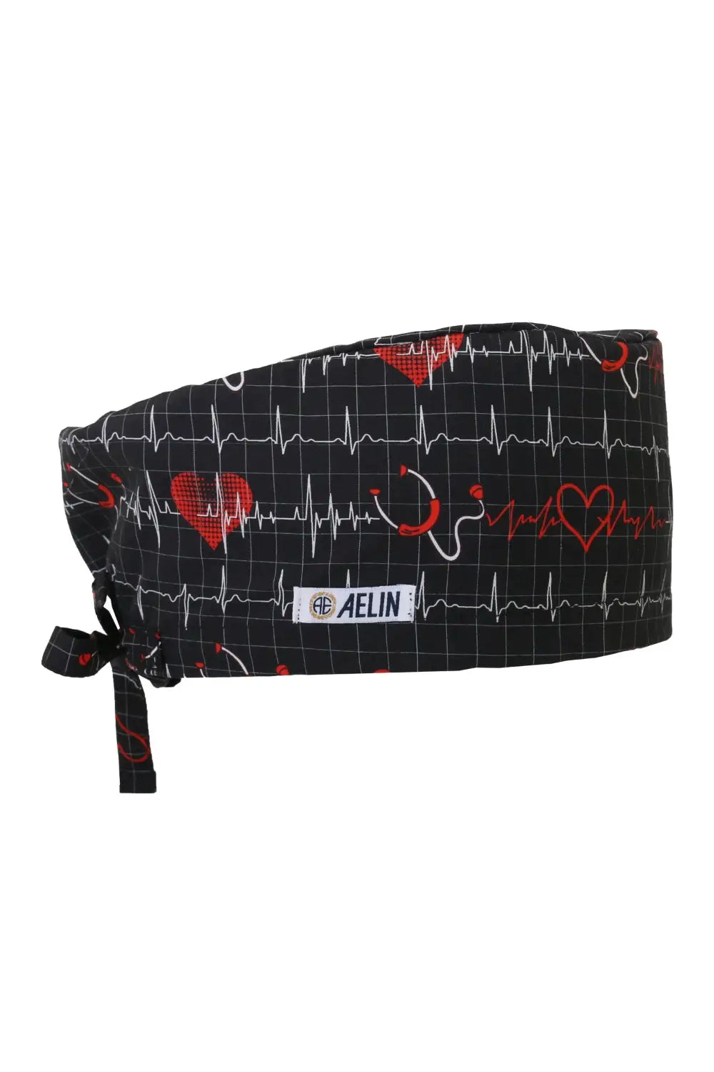 Aelin Paris calot chirurgical couvrant noir stéthoscope coton