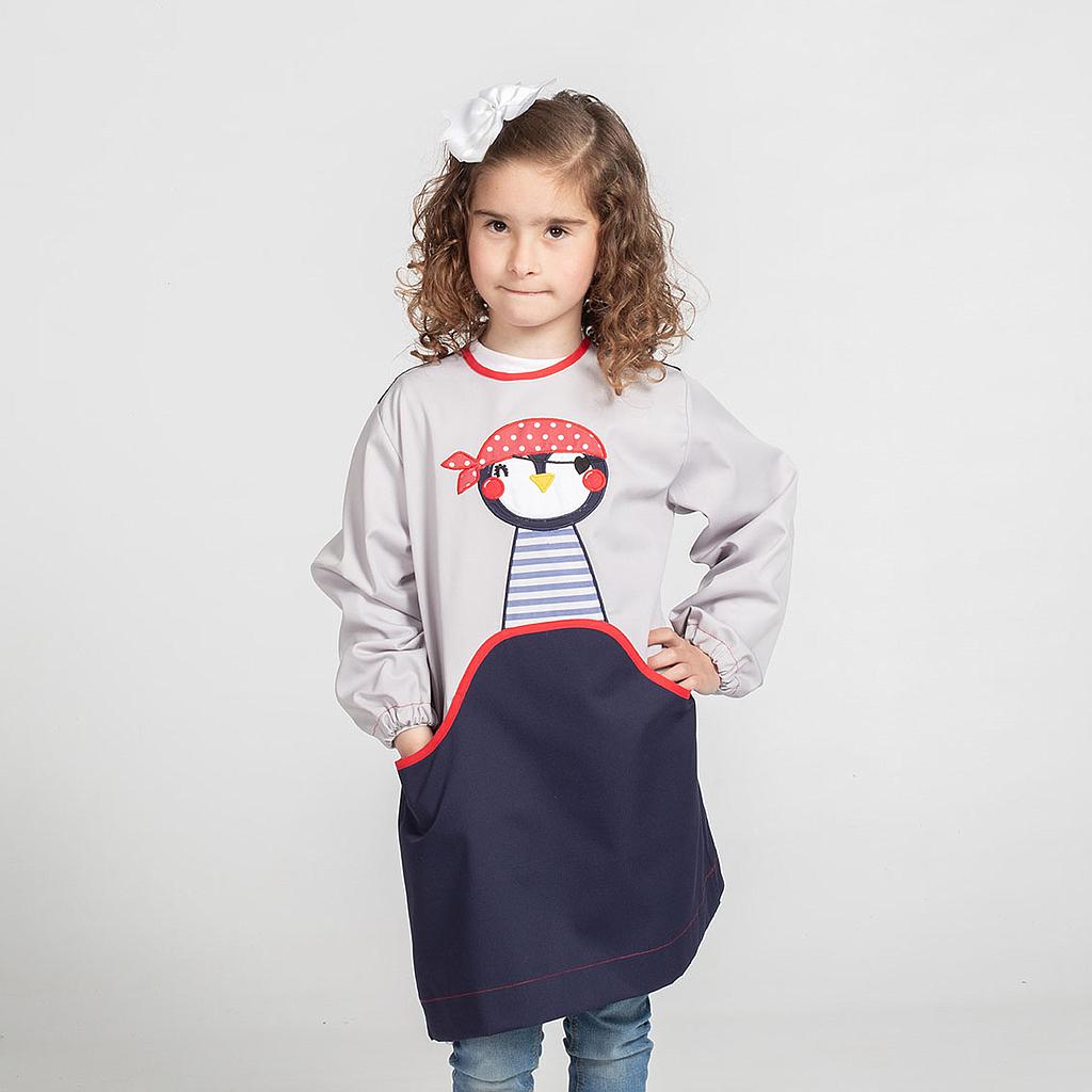 Gary's Pingüino tablier école enfant marine manches longues