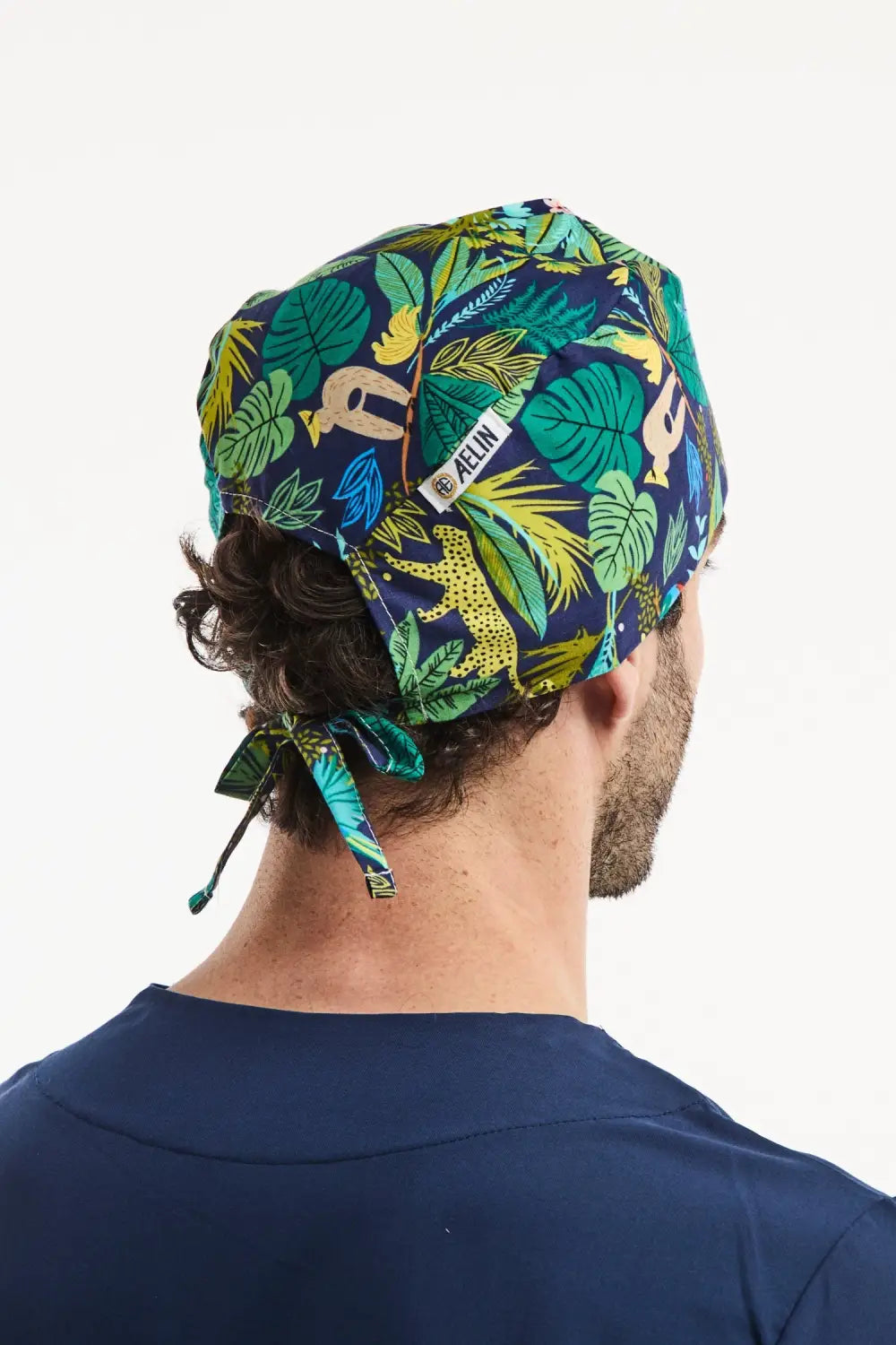 Aelin Paris Calot chirurgien Bleu marine jungle cheveux courts