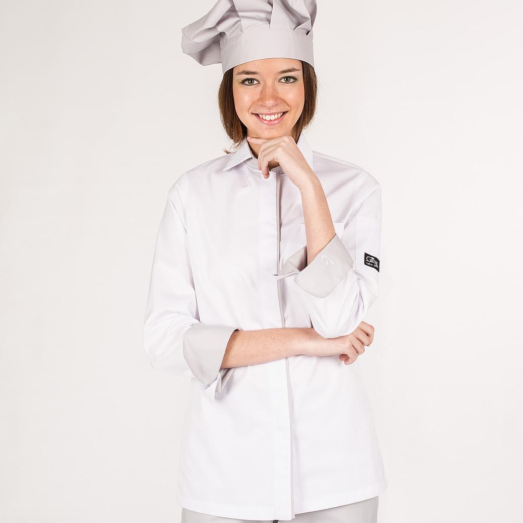 GARY'S Atenea veste de cuisine femme blanche coton
