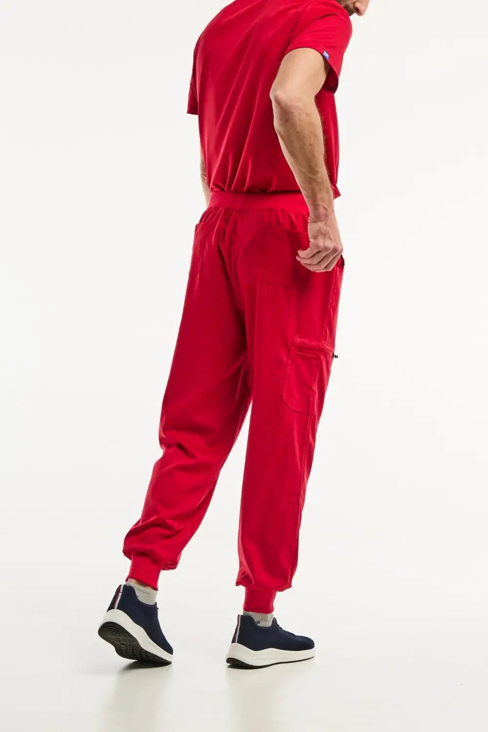 Aelin LUCA pantalon médical jogger homme rouge stretch