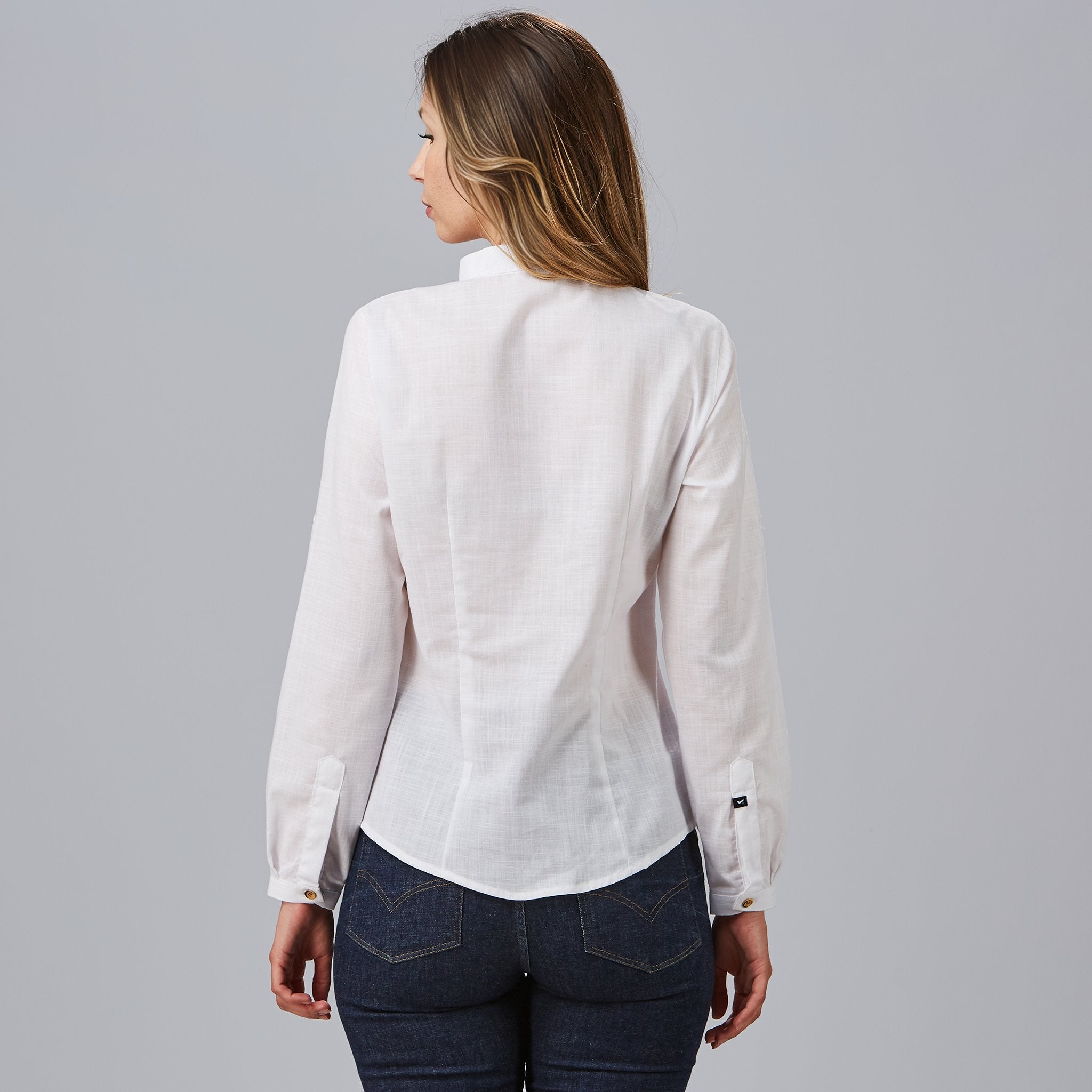GARY'S Flora chemise femme blanche lin manches longues