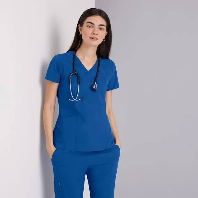 Gary's Blouses Racer Top Barco tunique médicale royal